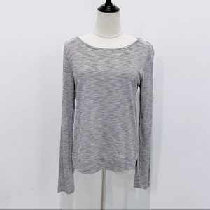 MADEWELL Striped Gray Long Sleeve Top Anthem Boatneck Size Small F5717